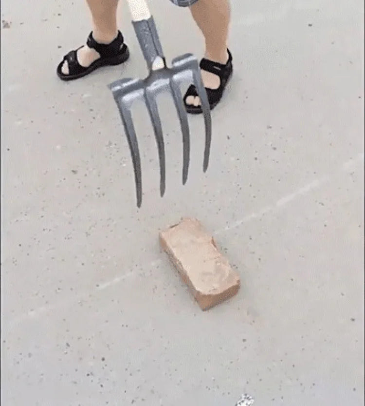 Agricultural Loose Soil Fork Fourtooth Manganese steel farming tools loosening and clearing Manual Garden Soil Turning Artifact