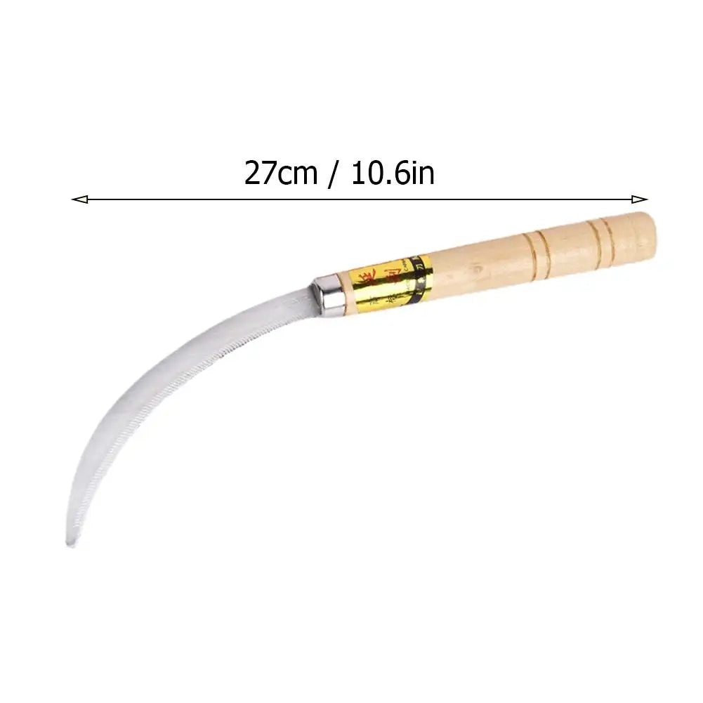 Home Garden Weeding Sickle Sharp Stainless Steel Mowing Tool with Non-Slip Handle for Gardening Weeding & Harvesting