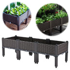 Plastic Raised Garden Bed with Legs Raised Planter Box Elevated Planting Container for Gardening Vegetables Fruits Flowers
