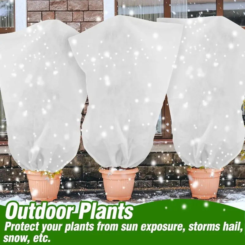 Winter Plant Cold-proof Cover Plant Protection and Warmth Covers Drawstring Zipper Fixed Non-woven Fabric Casing Outdoors Garden