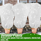 Winter Plant Cold-proof Cover Plant Protection and Warmth Covers Drawstring Zipper Fixed Non-woven Fabric Casing Outdoors Garden