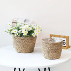 1Pcs Mini/S/M/L Grass Woven Flowerpot For Garden Terraces Small Plant Flower Basket Seedling Containers Planter Basket