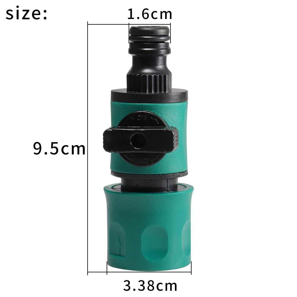 Garden Hose Quick Connect Coupler - Shut Off Valve Adapter for Watering Irrigation System Tap Faucet Fitting In-Line Connector