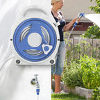 Garden Hose Reel Handheld Sunproof Hose Reel with 15m Water Pipe Nozzle for Home Yard Watering Hose Reel Watering Car