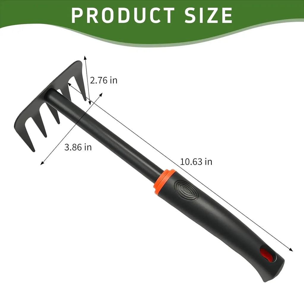 small garden weed rake multi purpose gardening weeding tool for leaves, vegetable plot, backyard and farm planting cultivation
