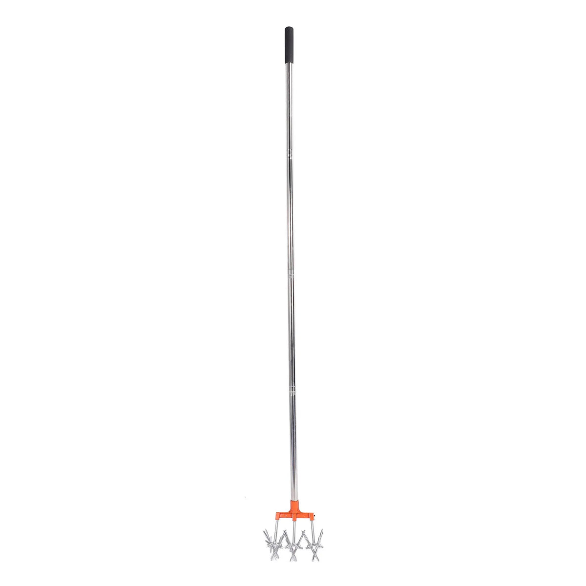 Manual Rotary Cultivator Tool Stainless Steel Teeth Adjustable Handle Garden Hand Tiller for Lawn