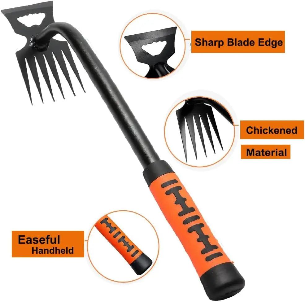 5/6/8/11 Teeth Gardening Hand Weeder Tools with Long Handle Durable Weeding Artifact Uprooting Weeding Tool Garden Loosening Hoe