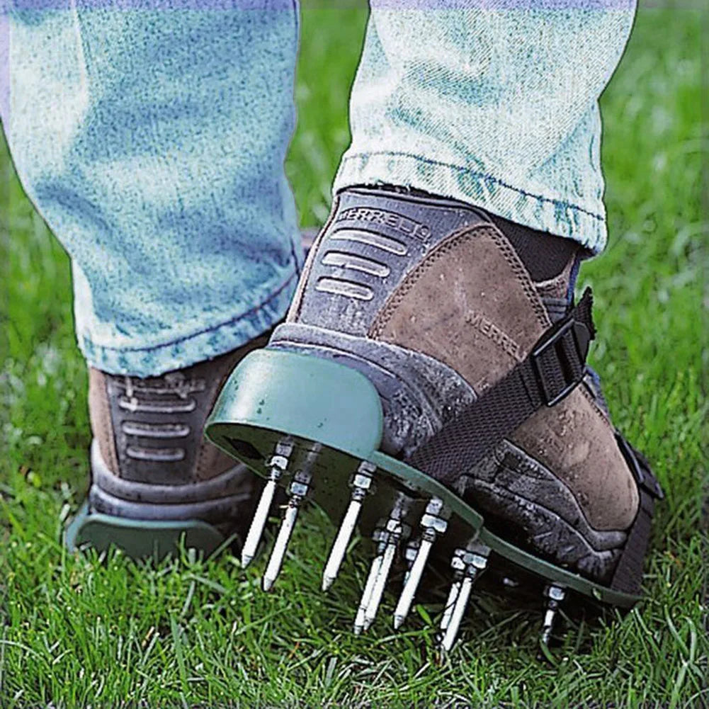 30cm Gardening Walking Garden Yard Grass Cultivator Scarification Aerator Nail Shoes Multi-functional Practical Durable Tools