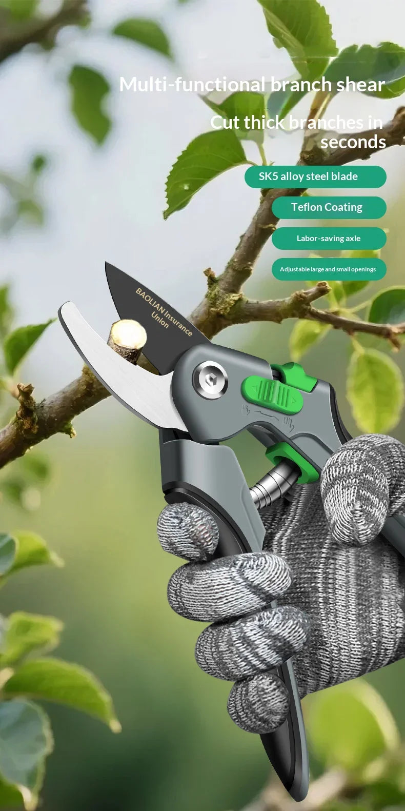 Garden Pruning Tool Set - Plant Trim Pruner Cut Secateur Shrub Scissor Branch Shear Orchard Pruning Shears for Horticulture