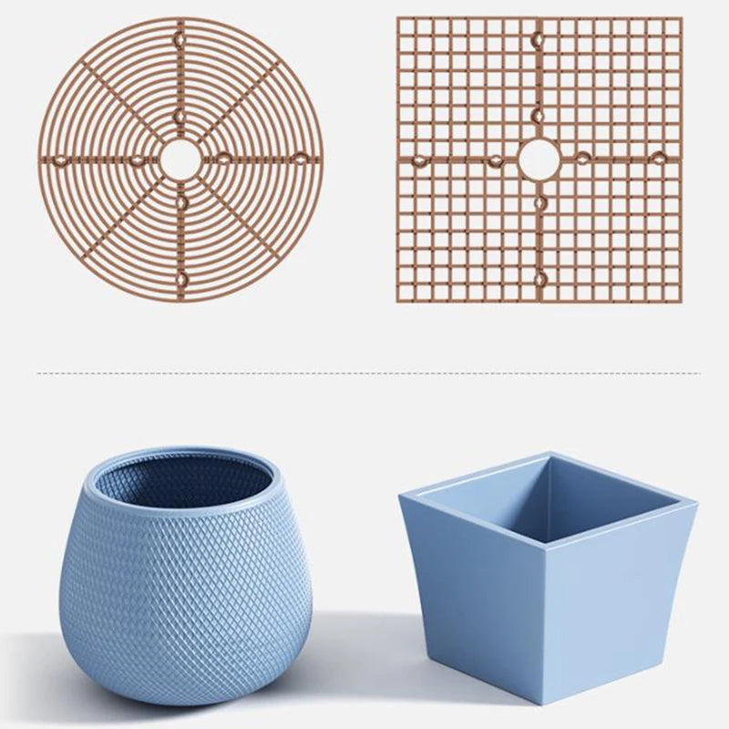 Flower Pot Cover Plant Pot Grid Flower Pot Cover Garden Plant Pot Soil Guard Cover Plant Protector Grid Protection Accessories