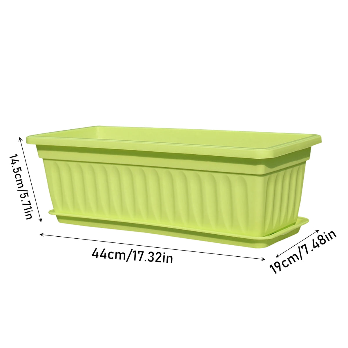 Rectangular Plastic Flower Pot Garden Planter Vegetable Planting Container for Home Patio Balcony Decoration