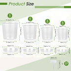 72pcs/set Clear Nursery Potsplant with Trays and Labels, Transparent Plastic Planter, Seed Starting Pot Flower Plant Contai