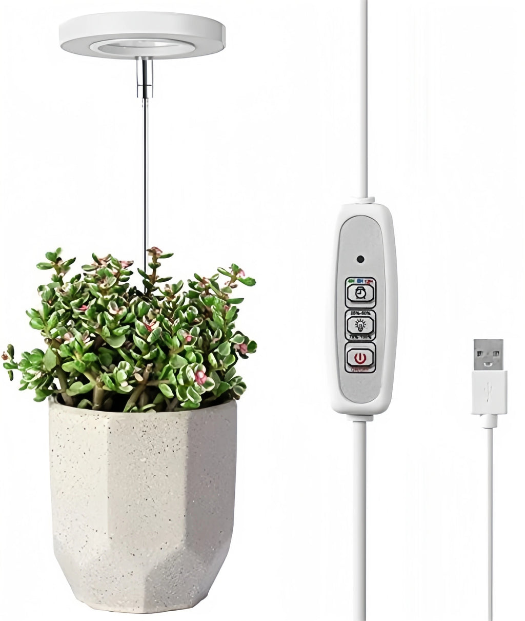 Plant Grow Light,LED Growing Light Full Spectrum for Indoor Plants,Height Adjustable, Automatic Timer, 5V Low Safe Volta