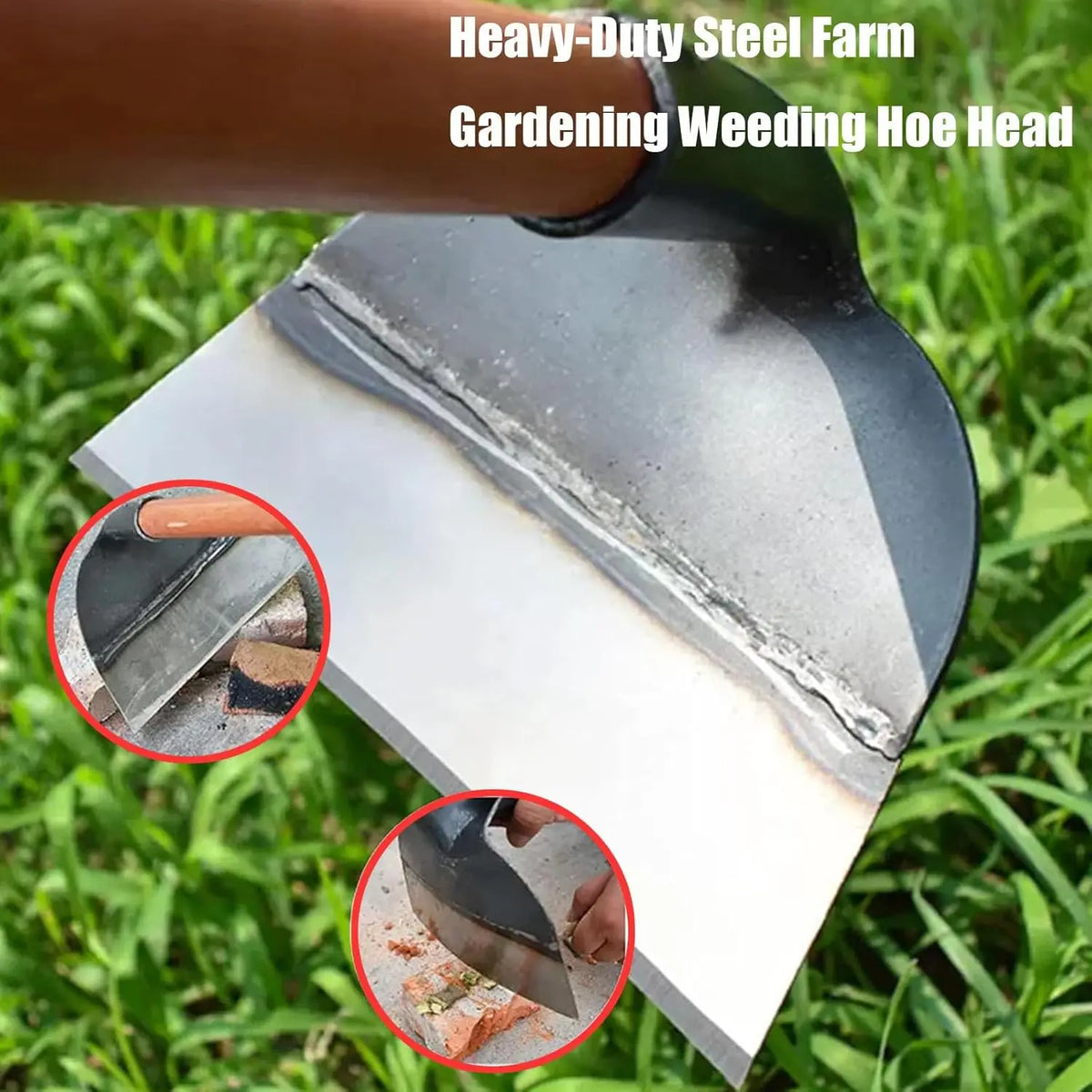 Garden Hoe Steel Hand Weeding Tool Heavy Durable Soil Digging Hoe Loosening Tool Agriculture Farming Farmer Tools Accessories