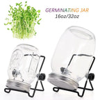 16/32oz Sprouting Jars with Screen Lids Sprouts Growing Kit Wide Mouth Mason Jar Seed Germination Kit Indoor Sprouter Set