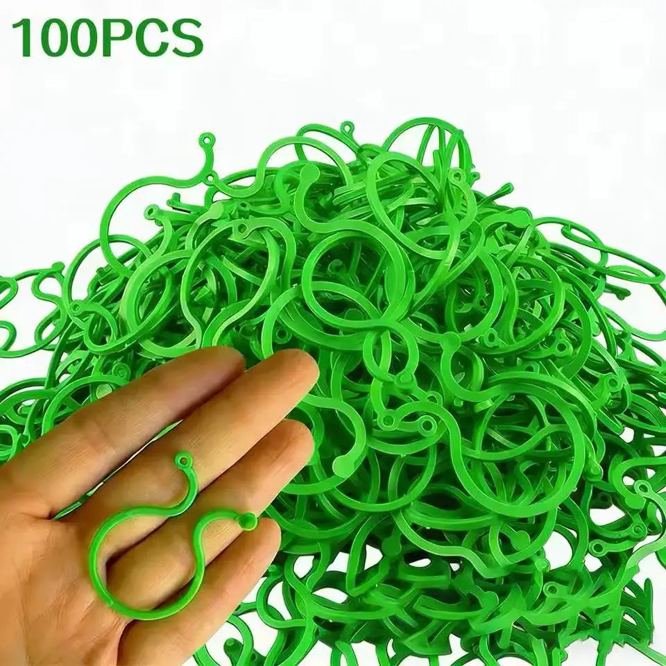 100 Pcs Plant Clips for Climbing Plants,Tomato Trellis Garden Vine Strapping Bundled Buckle Clips Plastic Trellis Plant Support