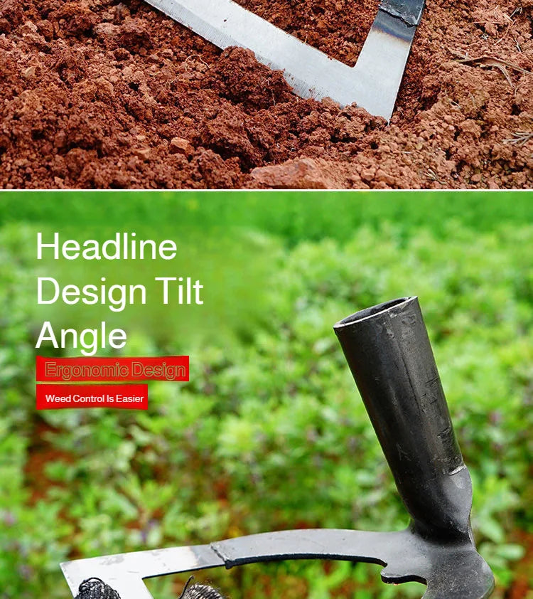 14-26CM Weeding Hoe Handheld Hollow Hoe Thickened Manganese Steel Agricultural Weeding Hoe for Planting Vegetable Garde