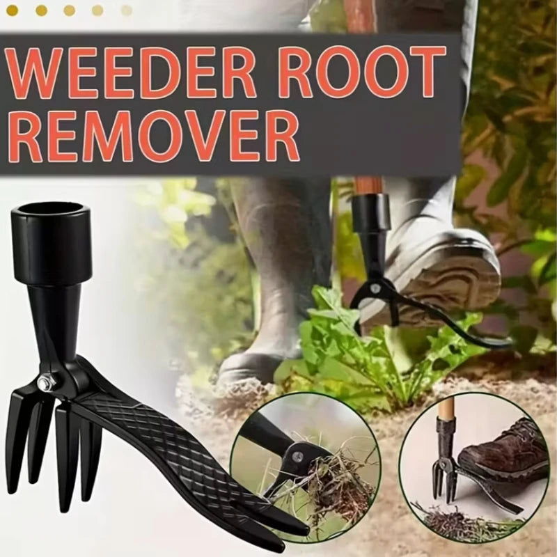Heavy-Duty Stand Up Weed Puller Tool,4-Claw Upright Weeder with Adjustable Height, Portable Tool for Lawn,Durable,Lightweight