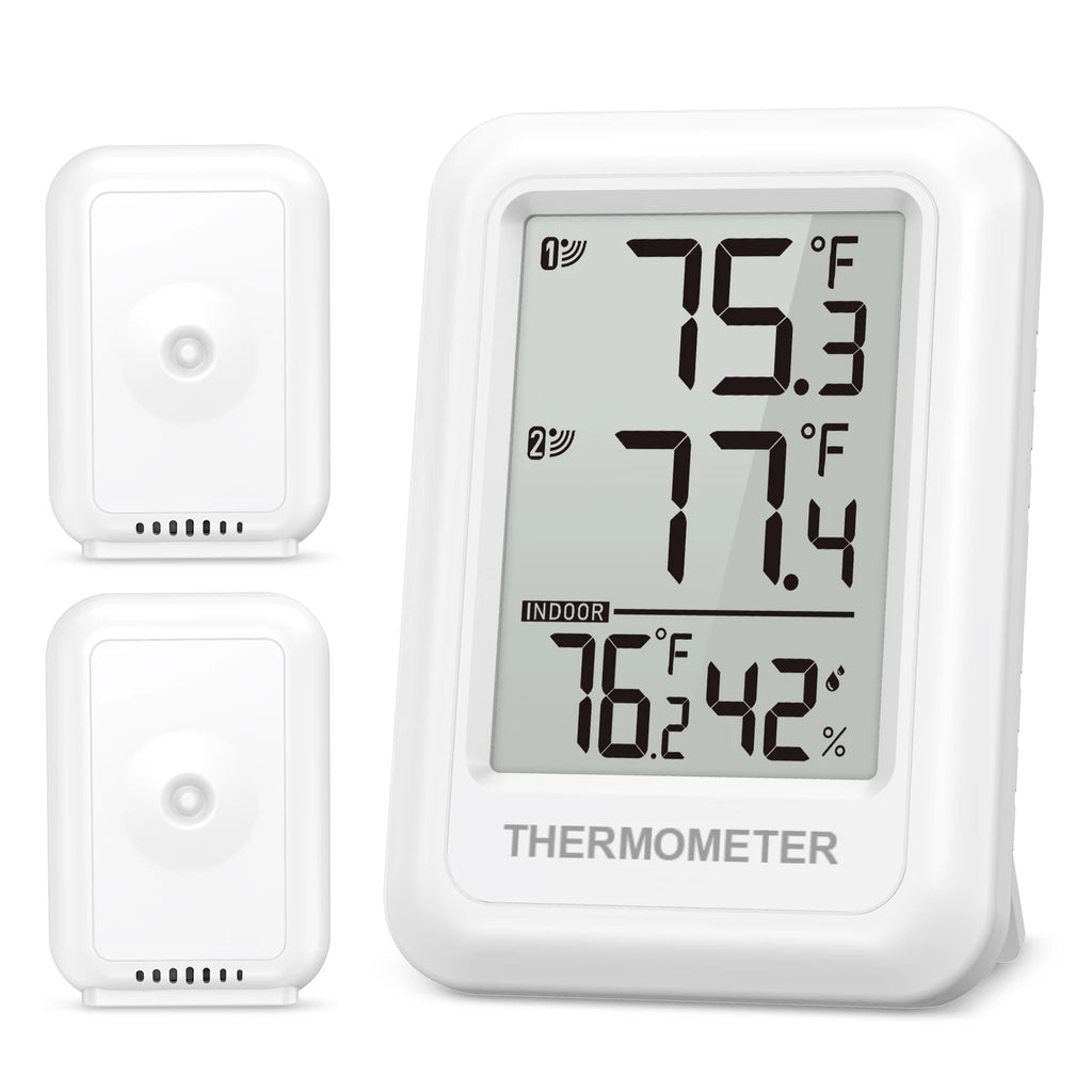 ORIA Outdoor Thermometer Wireless Indoor Hygrometer Digital Room Thermometer with 2 Sensors for Office Home