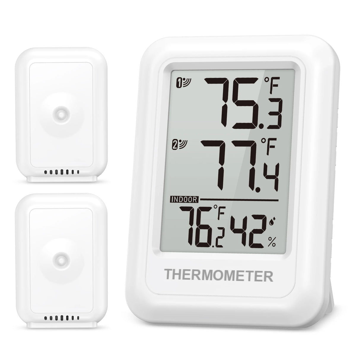 ORIA Outdoor Thermometer Wireless Indoor Hygrometer Digital Room Thermometer with 2 Sensors for Office Home