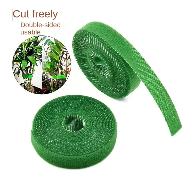 10m Reusable Nylon Plant Ties Green Garden Plant Bandage Cable Ties Self Adhesive Plant Fastener Tape for Plants Garden Home
