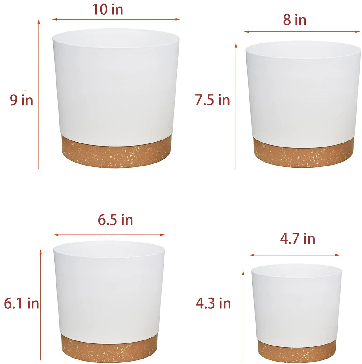 Plant Pots, Lightweight Large Pots for Indoor Plants and Outdoor Plants, Large Plastic Pots with Drainage