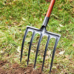 Sturdy High Carbon Steel Digging Fork 4 Tine Anti Breakage Garden Fork Spading Fork Farm Tool