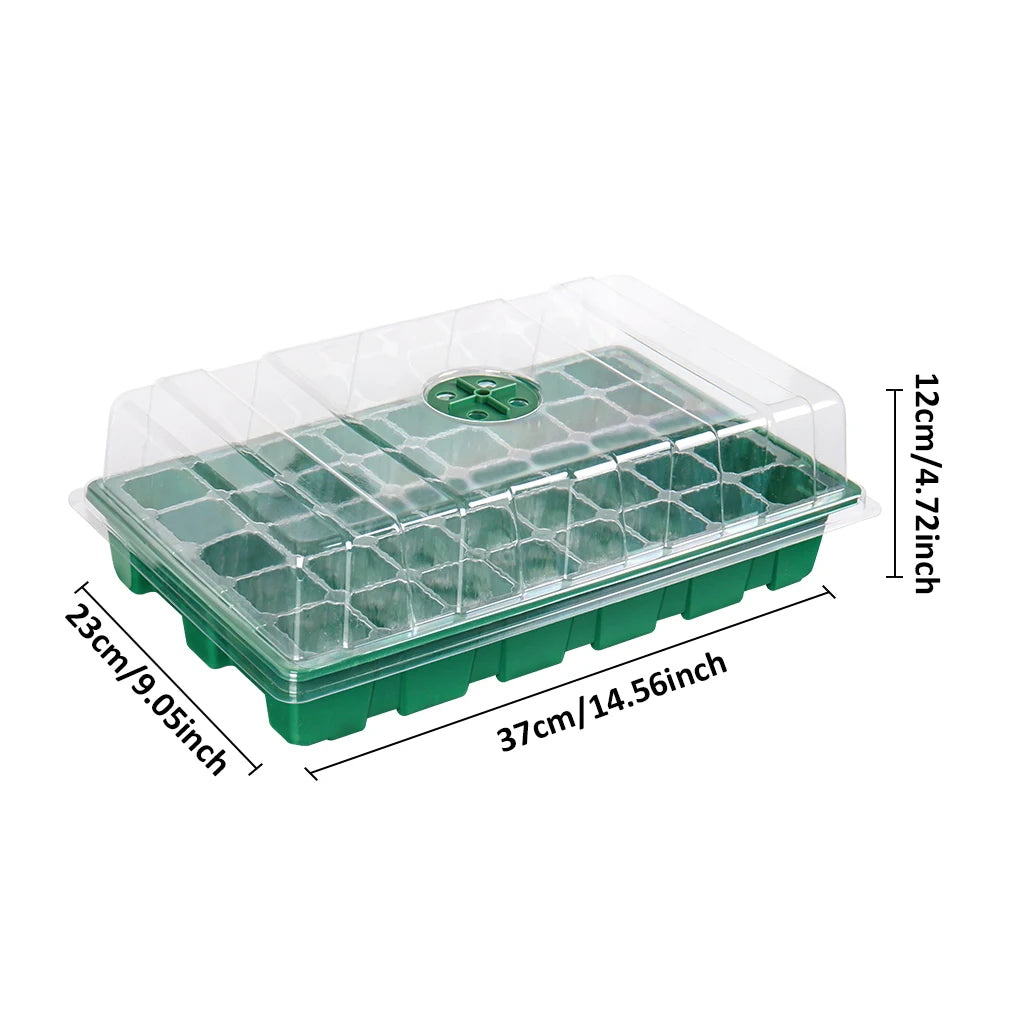 3 pcs Seed Tray, 40 Holes Cell Propagator Growth Thickening Seedling Start Growth Tray With Transparent Cover Greenhouse And Gar