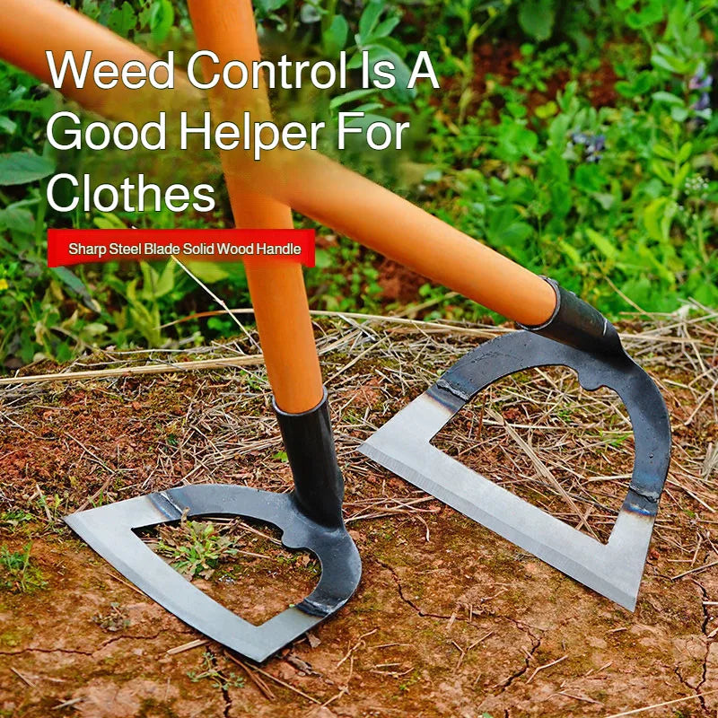 14-26CM Weeding Hoe Handheld Hollow Hoe Thickened Manganese Steel Agricultural Weeding Hoe for Planting Vegetable Garde
