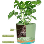 Plant Pot, 2 Pack Planters for Indoor Plants with Drainage Holes & Saucer, Outdoor Flower Pots Home Garden Modern Decor