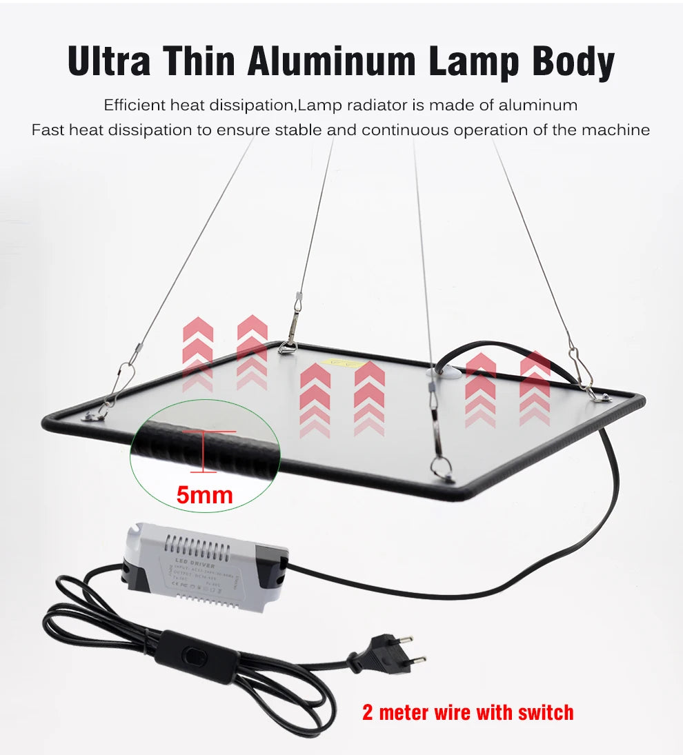 LED Grow Light Full Spectrum Phyto Lamp AC85-240V 40W  For Indoor Grow Tent Plants Growth Light