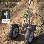 Hand-pulled Multi-function Plow 3 in 1 Multi-Function Wheel Hoe Cultivator, Double Wheels Weeder Tiller Furrow Plow for Garden F