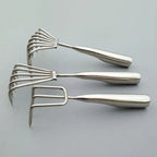 3/5 Claws Garden Hand Rake Manual Integrated Small Leaf Rakes Gardening Tool Stainless Steel Weeding Removal Puller Garden Yard