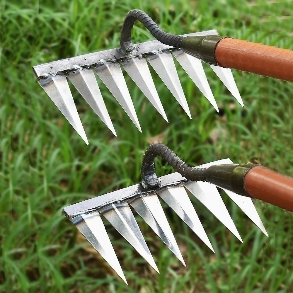 4/5/6/7 Teeth Weeding Hoe Rake Farm Tool Weeding Scarifier Artifact Agricultural Garden Tool Hoe Farm Growing Weeding Tools