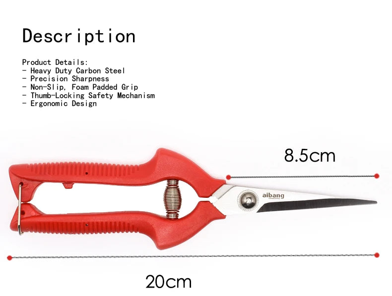 Stainless Steel Pruning Shears Sharp Non-Slip Handle Garden Pruner for Fruit Trees Branch Scissors Garden Tools