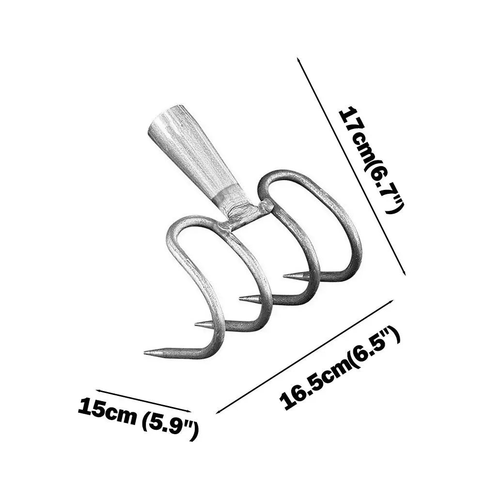 4 Claws Garden Hand Rake Durable Garden Cultivator Fork Head Soil Digging Rake Head Weeding Harvesting Landscaping Tool