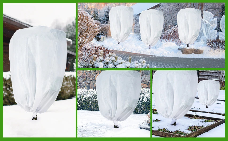 Winter Plant Cold-proof Cover Plant Protection and Warmth Covers Drawstring Zipper Fixed Non-woven Fabric Casing Outdoors Garden