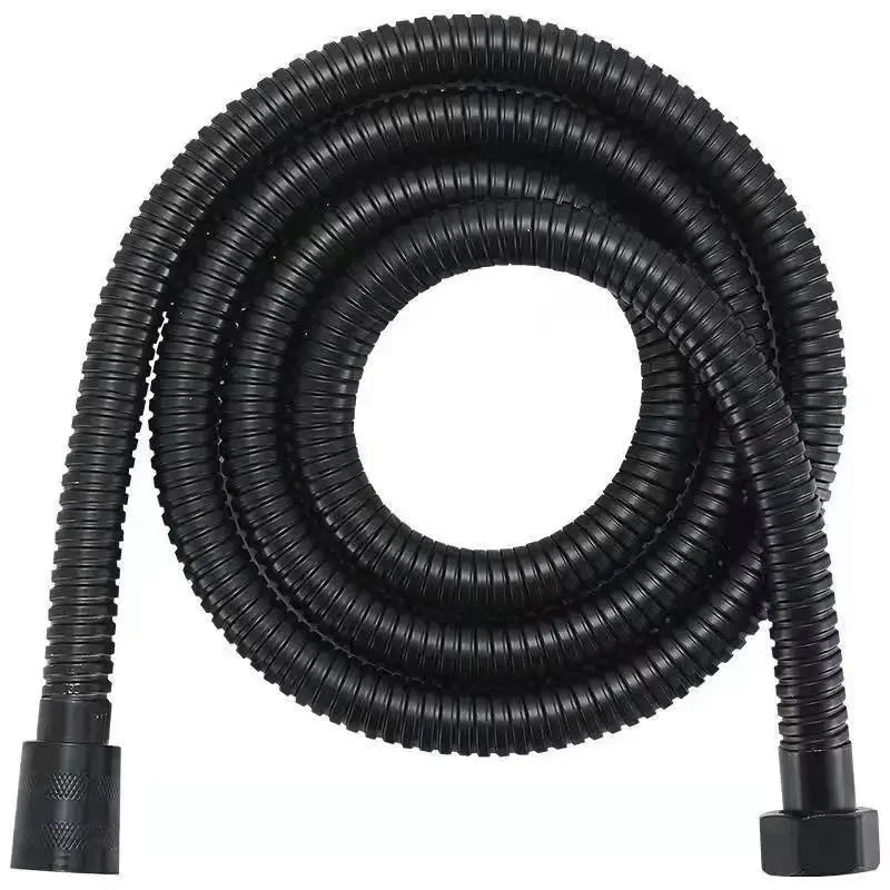Garden Water Hose Black Pipe 1.5/2M Flexible Pull Extension Pipes Shower Accessories New SUS304 Bathroom Extendable Hoses Home