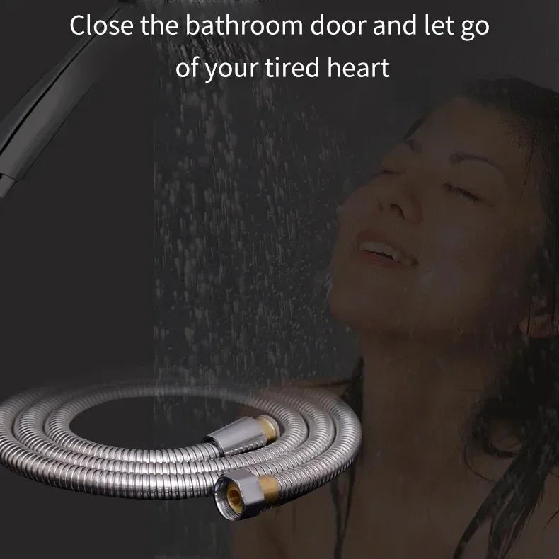 Garden Water Hose Black Pipe 1.5/2M Flexible Pull Extension Pipes Shower Accessories New SUS304 Bathroom Extendable Hoses Home