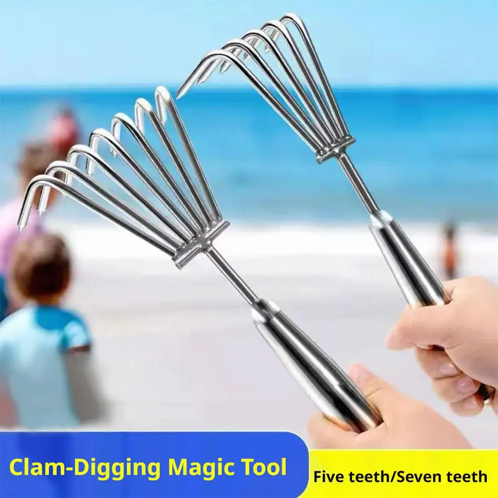 Garden Stainless Steel Hand Rake Manual Integrated Small Leaf Rakes Gardening Tool Multi-Claw Soil Rake For Planting Vegetable