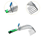 Hand Rake Weeding Lightweight Small Garden Hand Rake Loosening Soil Rubber Handle Digging for Patio Backyard Lawn Yard Work