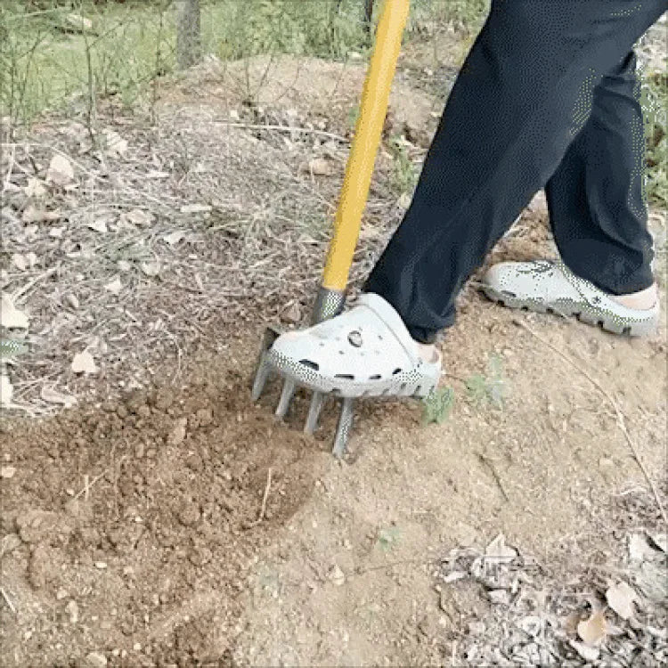 Agricultural Loose Soil Fork Fourtooth Manganese steel farming tools loosening and clearing Manual Garden Soil Turning Artifact