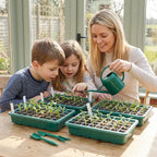 12/40 Holes Seed Starter Tray Seedling Plant Trays with Humidity Vented Domes Bases Seed Starting Indoor Gardening Greenhouse