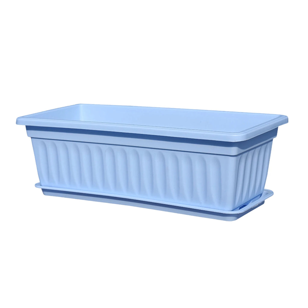 Rectangular Plastic Flower Pot Garden Planter Vegetable Planting Container for Home Patio Balcony Decoration