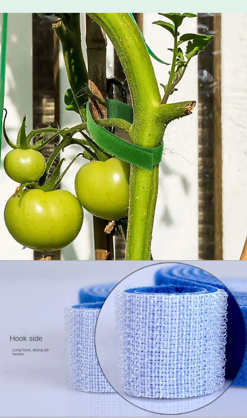10m Reusable Nylon Plant Ties Green Garden Plant Bandage Cable Ties Self Adhesive Plant Fastener Tape for Plants Garden Home