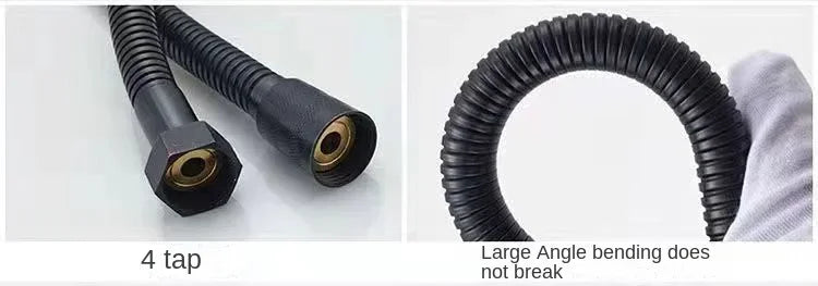 Garden Water Hose Black Pipe 1.5/2M Flexible Pull Extension Pipes Shower Accessories New SUS304 Bathroom Extendable Hoses Home
