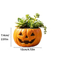 12x7cm Pumpkin Flower Pot Resin Planter Halloween Succulent Plant Pots Garden Balcony Outdoor Decoration Sculpture