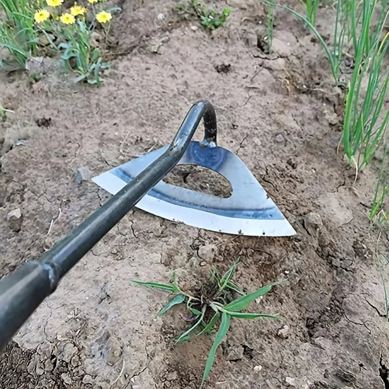 Hollow Weeding Hoe Handheld Weeding Rake Manganese Steel Quenched Garden Hoe for Weeding Planting Digging, Heavy Duty Agricultur