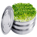 Stainless Steel Seed Sprouting Kit 3-Tier Microgreens Growing Tray 6.5/8.5 in Dia Stackable Round Sprouter Maker Sprouts Grower