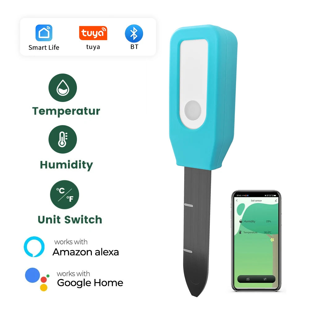 Tuya Smart Soil Tester BT Soil Moisture Detector Garden Temperature and Humidity Thermometer Real-time Remote Monitor
